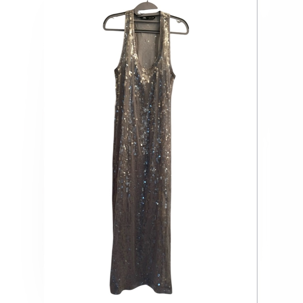 New Zara tank top style sequin sheer dress